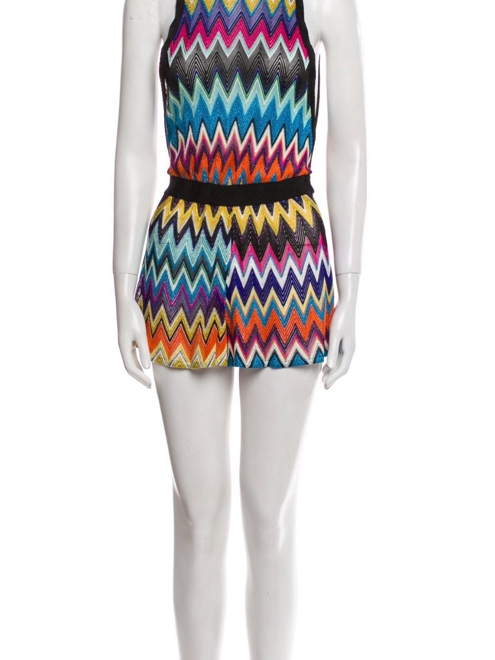 Missoni Multicolor Zigzag Knit Romper